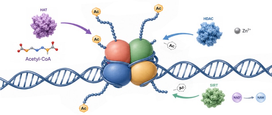 HDACs, SIRTs, and HATs in Chromatin Plasticity and Epigenetic Regulation